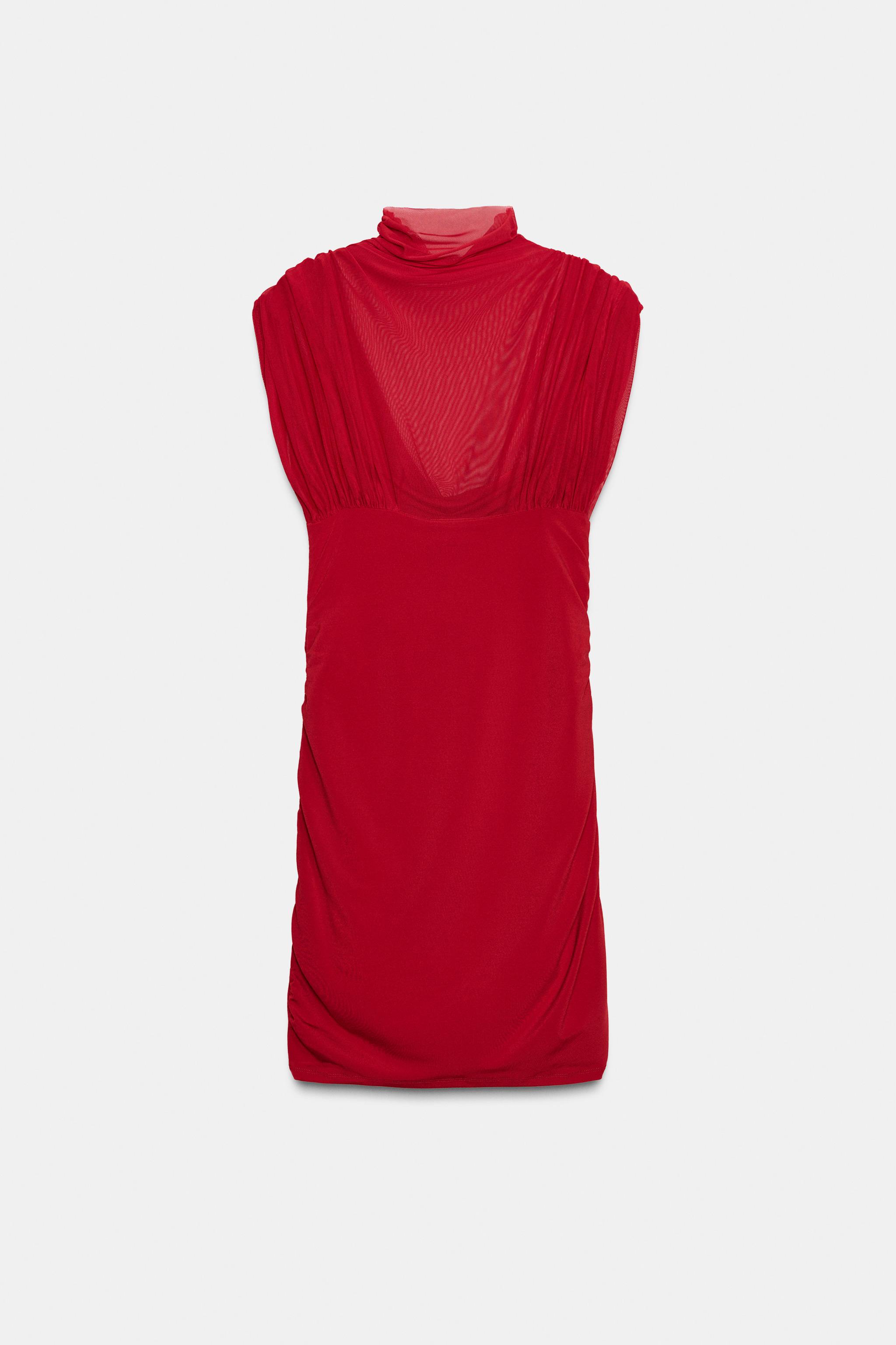 COMBINATION MESH SHORT DRESS